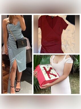 Set of 3, Guess dress, blue Abercrombie & maroon dresses